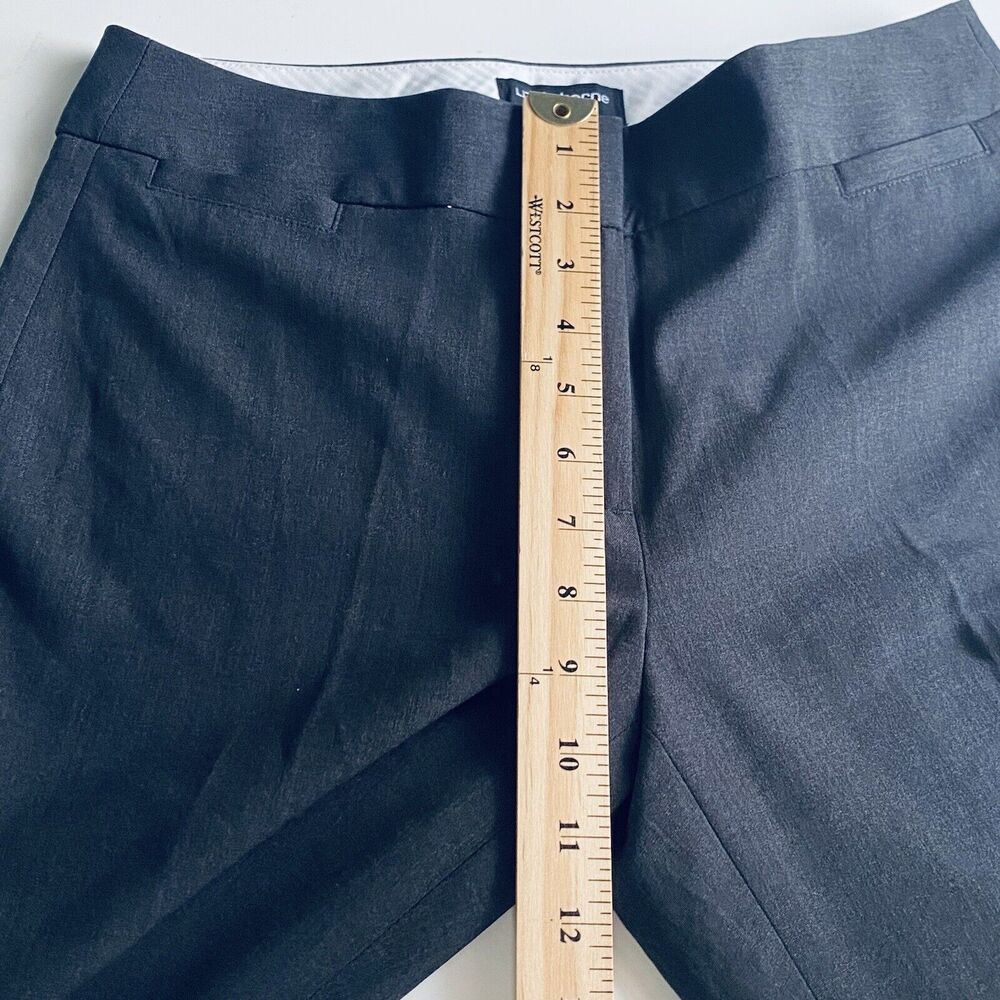 Liz Claiborne Pants Size 4 Petite Short Charcoal Gray Career Business Minimalist - Picture 4 of 7